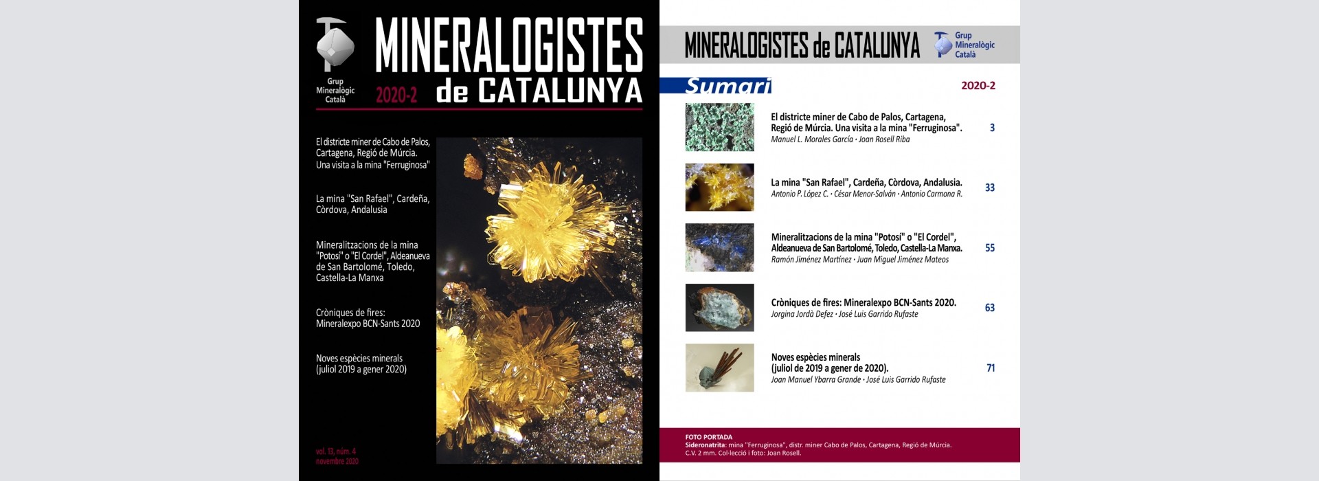 Nueva revista Mineralogistes de Catalunya 2020-2 y Paragénesis 2020-2