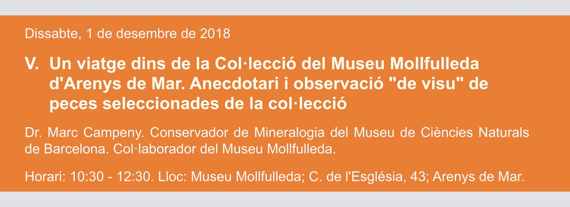 Conferencia 2. 4º Ciclo de Conferencias mineralógicas de Otoño 2018