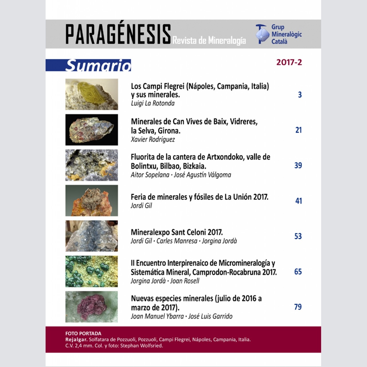 Paragénesis. Revista de Mineralogía (2017-2)
