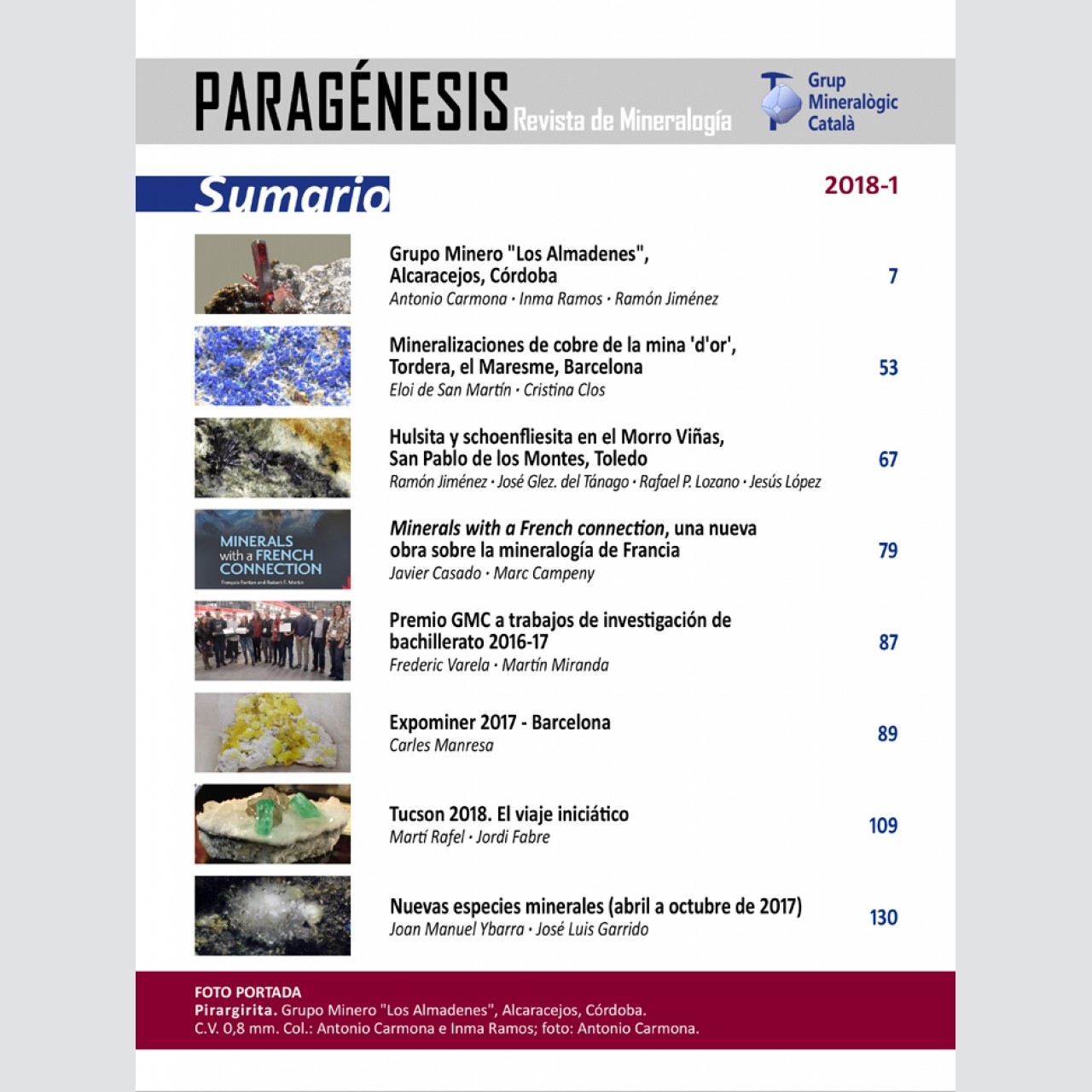 Paragénesis. Revista de Mineralogía (2018-1)