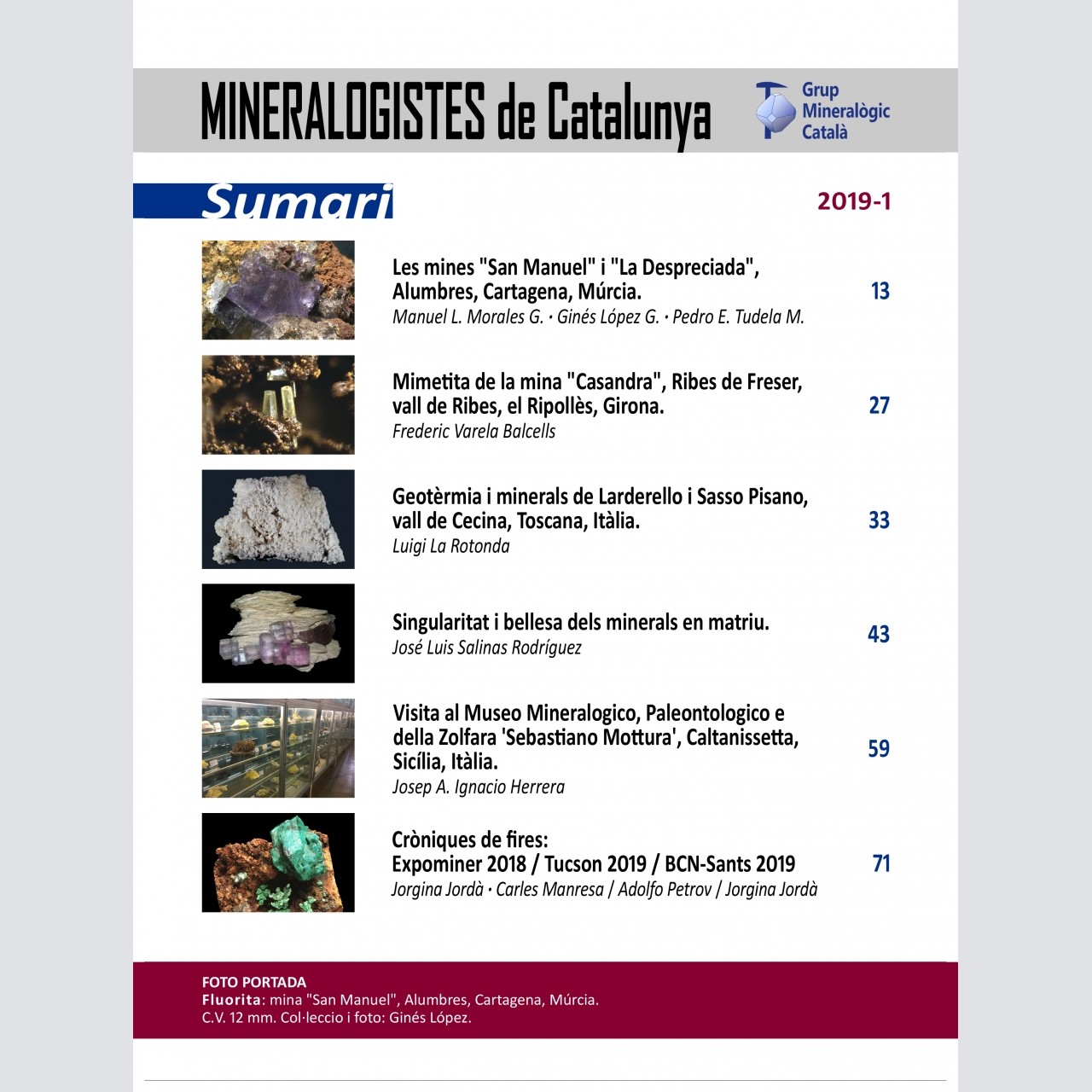 Mineralogistes de Catalunya (2019-1)
